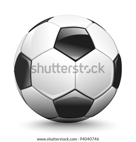 Shiny soccer ball waiting to be kicked, vector