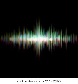 Shiny sound waveform with vibrating light aberrations