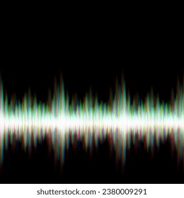 Shiny sound waveform with vibrating light aberrations