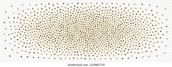 Shiny Sparkle Bright Vector Panoramic Transparent Background. Anniversary Shine Background. Gold Circle Golden Illustration. Dot Luxury Pattern.
