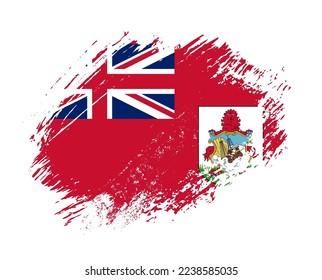 Shiny sparkle brush flag of Bermuda country with stroke glitter effect