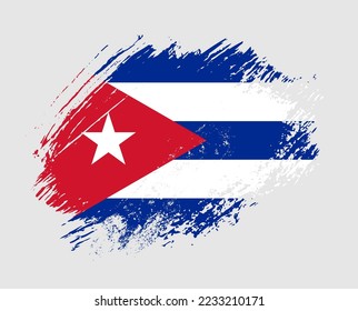 Shiny sparkle brush flag of Cuba country with stroke glitter effect