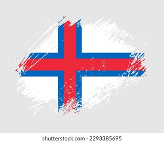 Shiny sparkle brush flag of Faroe Islands country with stroke glitter effect