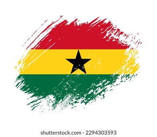 Shiny sparkle brush flag of Ghana country with stroke glitter effect