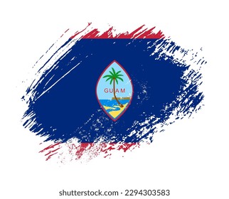 Shiny sparkle brush flag of Guam country with stroke glitter effect