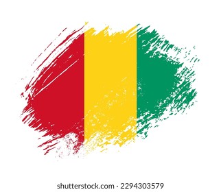 Luminosa bandera de cepillo brillante del país guineano con efecto de brillo del derrame cerebral