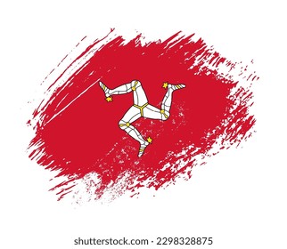 Shiny sparkle brush flag of Isle of Man country with stroke glitter effect