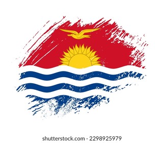 Shiny sparkle brush flag of Kiribati country with stroke glitter effect
