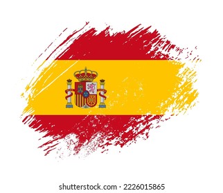 Shiny sparkle brush flag of Spain country with stroke glitter effect