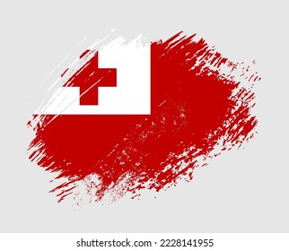 Luminosa bandera de cepillo brillante del país de Tonga con efecto de brillo de trazo