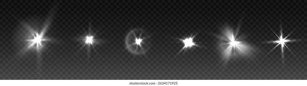 Shiny sparkle and glowing star with bright flare, magical light effect on fantasy background, glistering dust burst, white beam, holiday explosion, illustration with brilliant abstract glow


