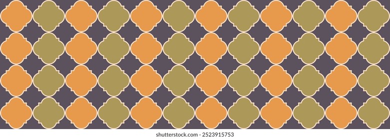 Glänzendes Funkelmuster. Coole arabische Textur. Geometrische Trellis-Kachel. Vierblättrige marokkanische Ethnic Tesselation. VIP Arabesque Mosaik. Trendy Geo Curved. Elegantes nahtloses Ostbanner.