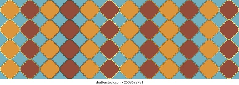 Shiny Sparkle Pattern. Elegant Seamless Persian Frame. Geometric Trellis Tile. Quatrefoil Arabic Ethnic Tesselation. Cool Arabian Pattern. Modern Geo Ramadan. Royal Ottoman Mosaic.