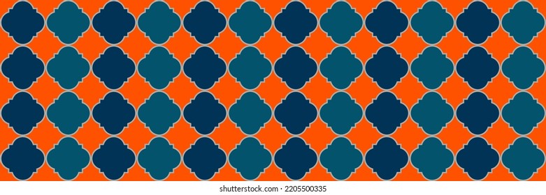 Patrón de chispa brillante. Tile Geométrico Trellis. Patrón árabe rico. Quatrefoil Teselación Étnica Persa. Elegante Tapa Marroquí Sin Marea. Cool Textura árabe. Vintage Geo Clover.