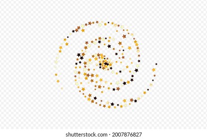 Shiny Sparkle Vector Transparent Background. Gilded Shiny Glitter Border. Sky Falling Pattern.  Gold Luxury Space Texture.