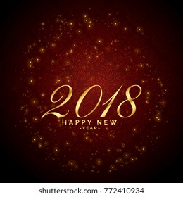 shiny sparkles red background for 2018 happy new year celebration