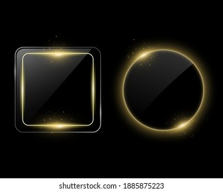 shiny sparkling black frames sets geometric style design
