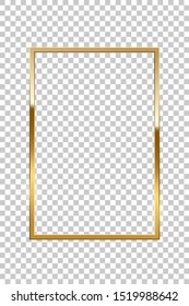 Shiny sparkling golden rectangle vector illustration. Glossy, glowing rendering effect. Present for engagement, Valentine s Day. Jewelry boutique, gift shop. Wedding, marriage proposal poster idea