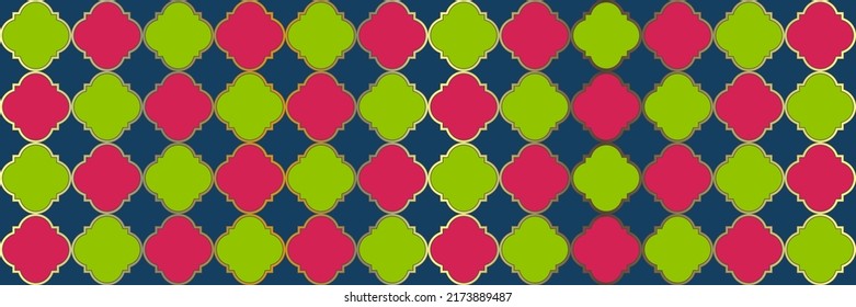 Shiny Sparkling Pattern. Geometric Trellis Tile. Elegant Seamless Eastern Cover. Quatrefoil Moroccan Ethnic Tesselation. Cool Arabian Pattern. Simple Geo Curved. Noble Ottoman Mosaic.