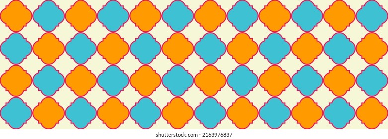 Patrón brillante. Vintage Geo Ramadan. Una textura oriental genial. Quatrefoil Teselación étnica marroquí. Tile Geométrico Trellis. Mosaico Otomano Real. Tapa árabe tradicional sin foco.