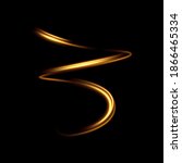 Shiny sparkling spiral with magic glittering dust particles vector effect. Energy motion light painting illustration.
