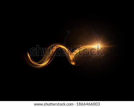 Shiny sparkling spiral with magic glittering dust particles vector effect. Energy motion light painting illustration. Stockfoto © 