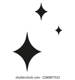 Shiny sparks. Composition with stars. Night sky. Symbols of night.  Vector illustration. Isolated object on white background. Magic sparkle