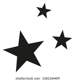 Shiny sparks. Composition with stars. Night sky. Symbols of night.  Vector illustration. Isolated object on white background. Magic sparkle