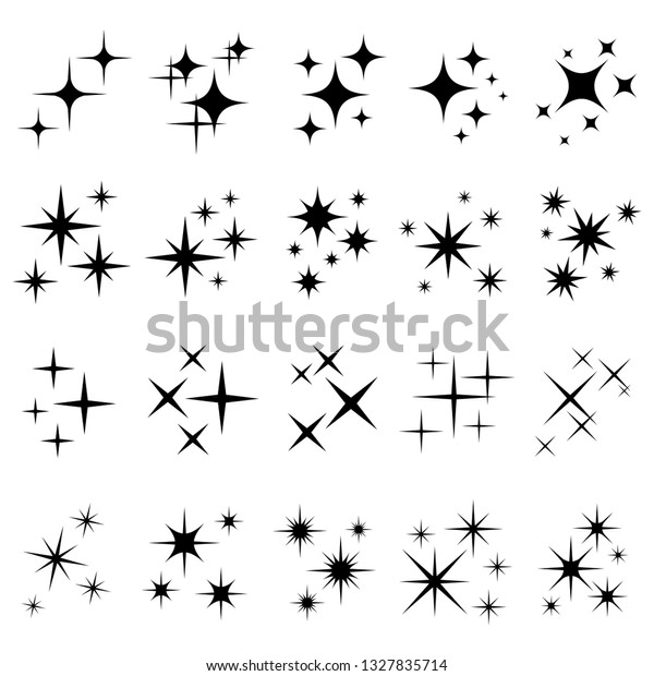 Shiny Sparks Silhouettes Twinkle Star Particles Stock Vector (Royalty ...