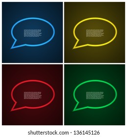 Shiny speech bubbles with colorful backgrounds