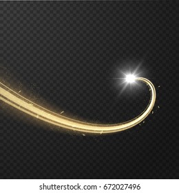 Shiny spiral vector background. Travelling light speckle with shiny glittering dust tail. EPS10
