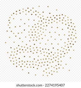 Fondo transparente del vector de arte brillante de salpicaduras. Ilustración De Bridal Glow. Fondo de escritorio de efecto redondo de oro. Textura de papel de confetti.