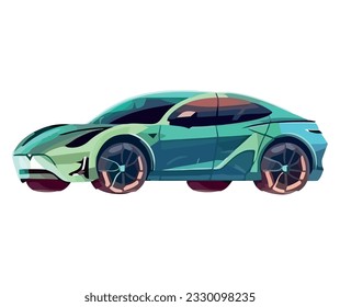 Shiny sports car design over white