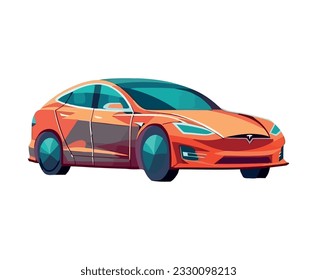 Shiny sports car over white