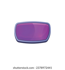 Shiny square button game user interface element. Glossy blank geometric shape for app, web, menu, icon. Isolated cartoon vector illustration.