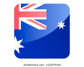 Shiny Square Flag of Australia