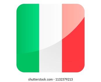 Shiny Square Flag of Italy