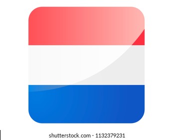 Shiny Square Flag of Netherlands