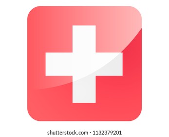 Shiny Square Flag of Switzerland