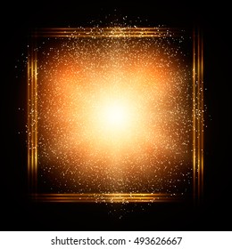 Shiny square frame retro background. Vector illustration