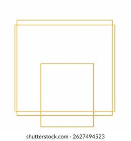 Shiny square frames collection with glowing effect. Set of square frames with gold color. Vector illustration
