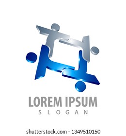 Shiny square people concept design. Symbol graphic template element 
