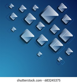 Espléndidos cuadrados sobre fondo azul.