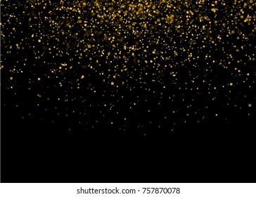 Shiny Star Burst Light with Gold Luxury Sparkles. Magic Golden Light Effect. Vector Illustration on Black Background.