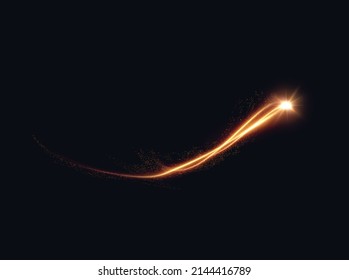 Shiny star with dust particles tail vector background. EPS10