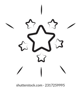 shiny star and its edges decorated with small star iconula