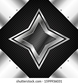 Shiny star. Elegant metallic background. Vector illustration.