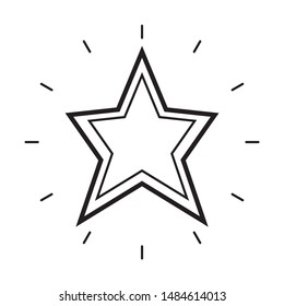 Shiny star icon design. Shiny star icon in line style design. Vector illustration.