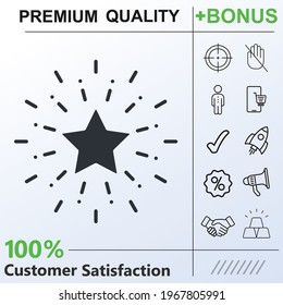 Shiny star icon graphic elements for your work