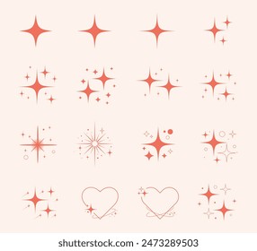 Shiny star illustration. stars set